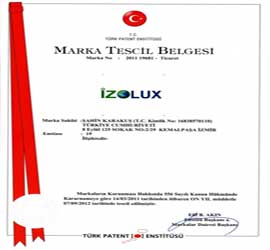 İzolux Marka Tescil Belgesi